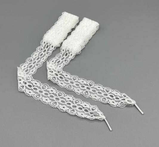  Lacet en dentelle blanc pour chaussures