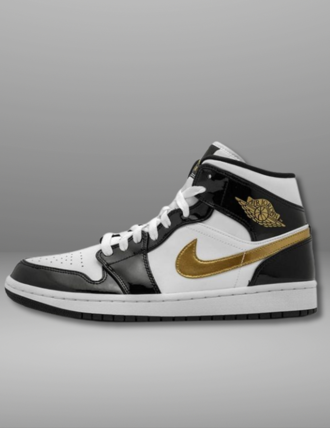 Air Jordan 1 Mid SE "Patent Black Gold" - snkrs83